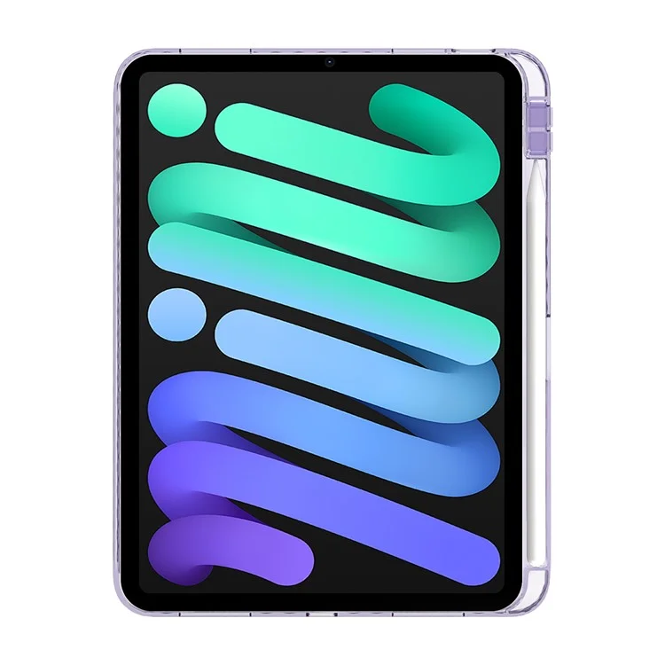 For iPad Air 11 (2025) / (2024) Case Clear TPU Tablet Protective Cover with Pen Slot - Purple