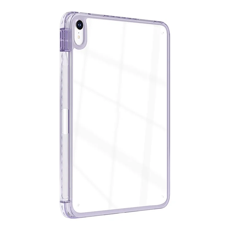 For iPad Air 11 (2025) / (2024) Case Clear TPU Tablet Protective Cover with Pen Slot - Purple