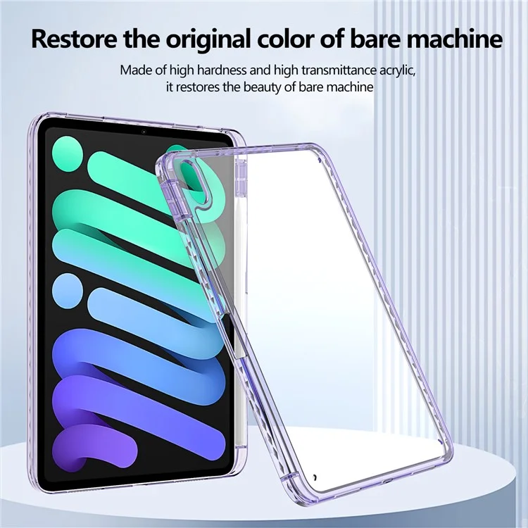 For iPad Air 11 (2025) / (2024) Case Clear TPU Tablet Protective Cover with Pen Slot - Purple