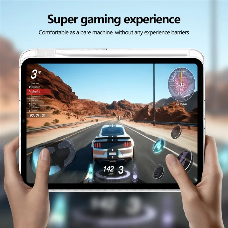 For iPad Air 13 (2026) / (2025) / (2024) Case Clear TPU Tablet Protective Cover with Pen Slot - Transparent