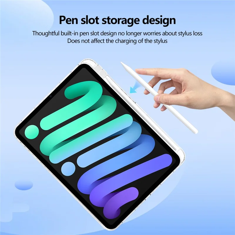 For iPad Air 13 (2026) / (2025) / (2024) Case Clear TPU Tablet Protective Cover with Pen Slot - Transparent