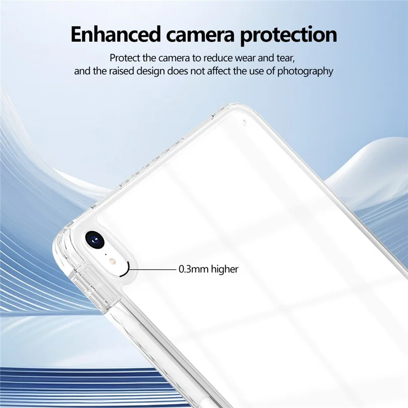 For iPad Air 13 (2026) / (2025) / (2024) Case Clear TPU Tablet Protective Cover with Pen Slot - Transparent