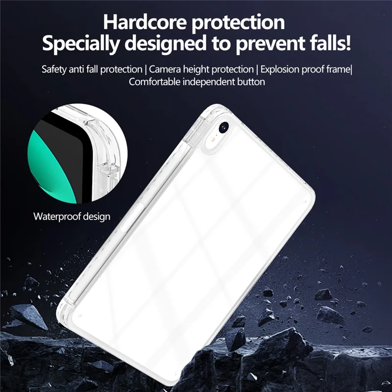 For iPad Air 13 (2026) / (2025) / (2024) Case Clear TPU Tablet Protective Cover with Pen Slot - Transparent