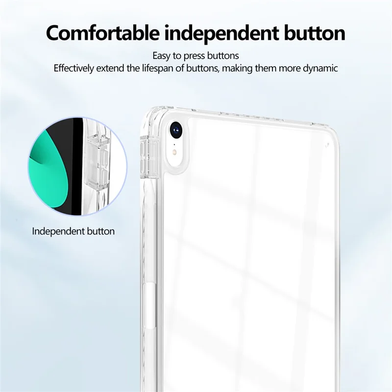 For iPad Air 13 (2026) / (2025) / (2024) Case Clear TPU Tablet Protective Cover with Pen Slot - Transparent