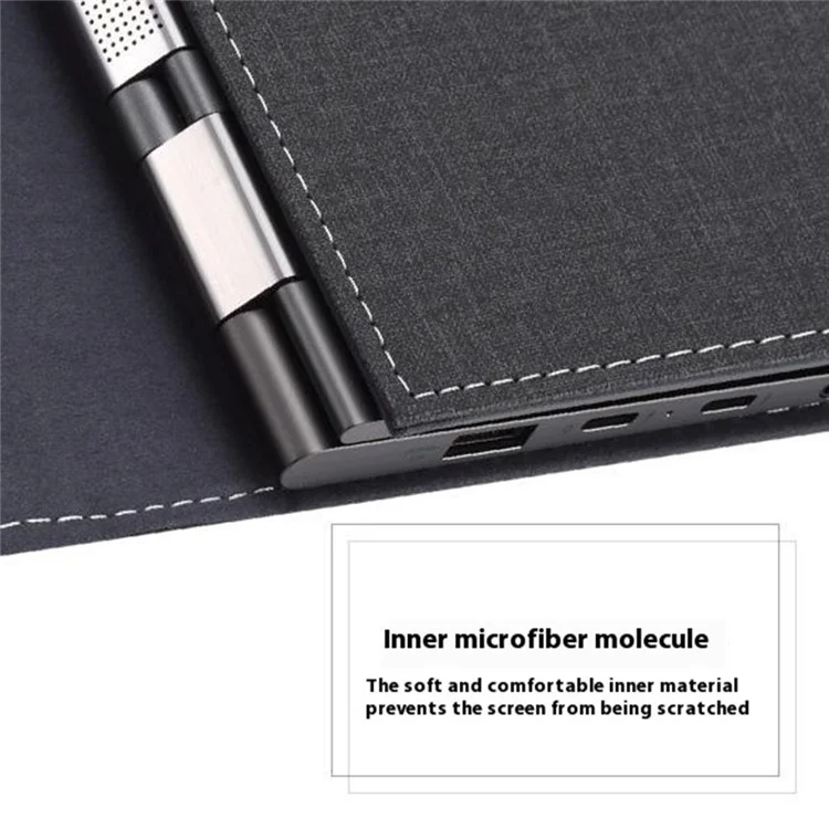 Pour Microsoft Surface Ordinateur Portable 7 13,8 Pouces Case PU + Réalité Couvrette de Tablette de Protection en Cuir en Cuir Microfibre - Noir