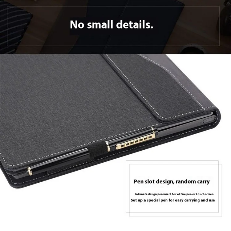 Pour Microsoft Surface Ordinateur Portable 7 13,8 Pouces Case PU + Réalité Couvrette de Tablette de Protection en Cuir en Cuir Microfibre - Noir