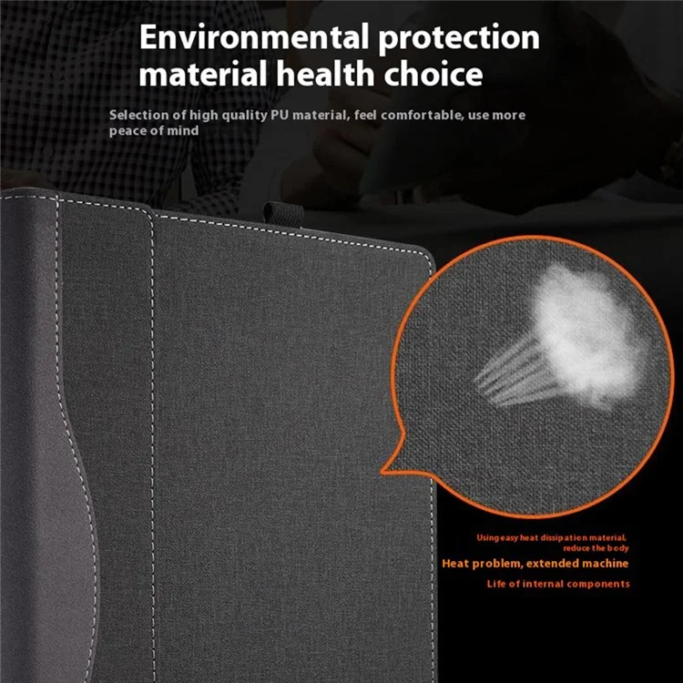Pour Microsoft Surface Ordinateur Portable 7 13,8 Pouces Case PU + Réalité Couvrette de Tablette de Protection en Cuir en Cuir Microfibre - Noir