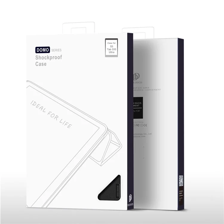 DUX DUCIS Domo Series für Samsung Galaxy Tab S10 Ultra Hülle Dreifach-Standfuß Lederhülle Automatisches Wecken/Schlafen - Schwarz