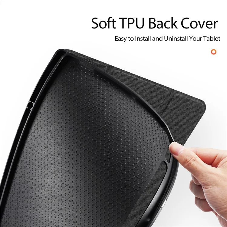 DUX DUCIS Domo Series für Samsung Galaxy Tab S10 Ultra Hülle Dreifach-Standfuß Lederhülle Automatisches Wecken/Schlafen - Schwarz