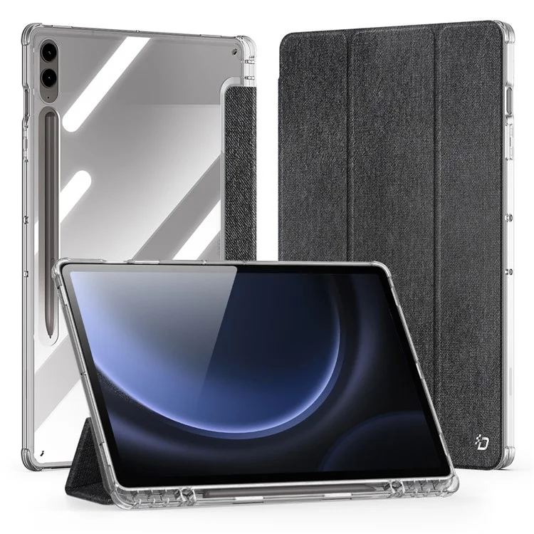 DUX DUCIS Unid Series Für Samsung Galaxy Tab S10 Plus Hülle Automatisches Aufwachen / Schlafauto TPU+PC+Leder Klare Tablet-Abdeckung - Schwarz