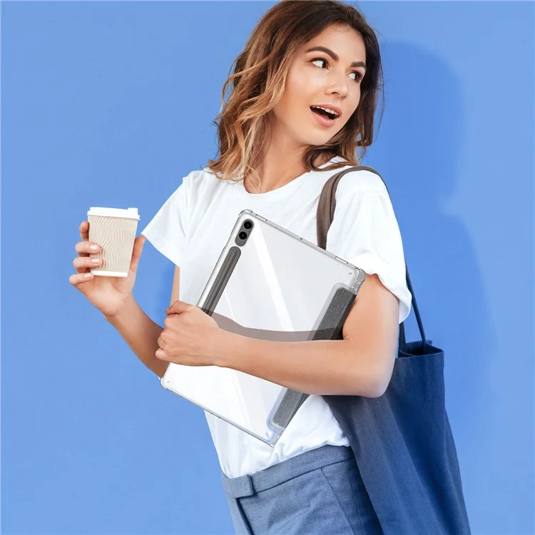 DUX DUCIS Unid Series Für Samsung Galaxy Tab S10 Plus Hülle Automatisches Aufwachen / Schlafauto TPU+PC+Leder Klare Tablet-Abdeckung - Schwarz