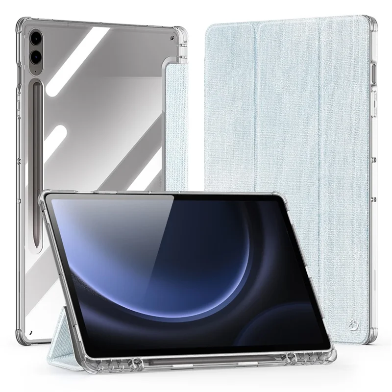 DUX DUCIS Unid Series For Samsung Galaxy Tab S10+ / S9+ / S9 FE+ Case Auto Wake / Sleep TPU+PC+Leather Clear Tablet Cover - Baby Blue