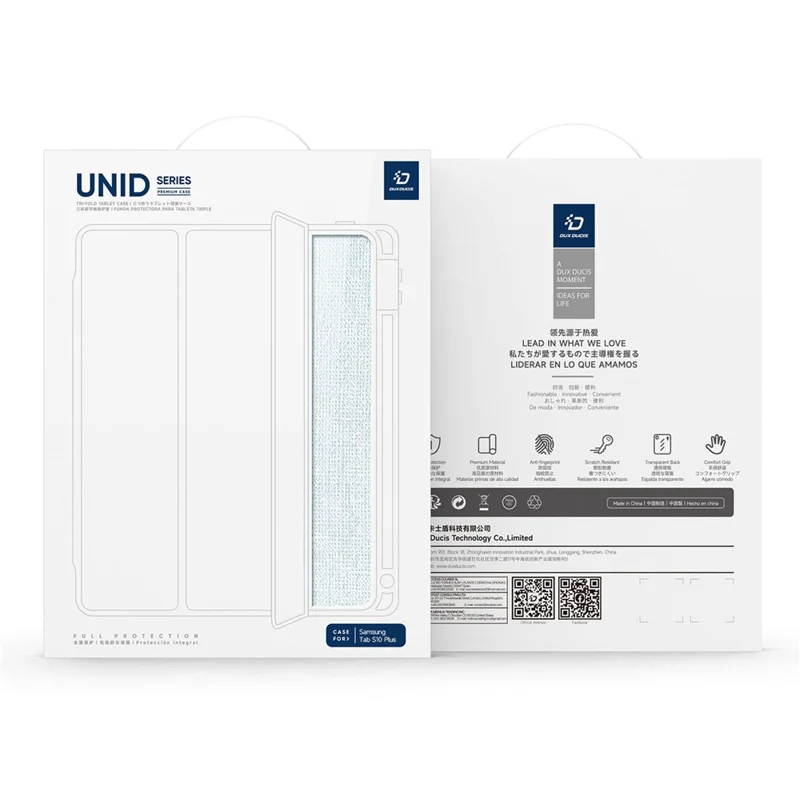 DUX DUCIS Unid Series For Samsung Galaxy Tab S10+ / S9+ / S9 FE+ Case Auto Wake / Sleep TPU+PC+Leather Clear Tablet Cover - Baby Blue