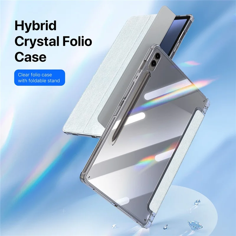 DUX DUCIS Unid Series For Samsung Galaxy Tab S10+ / S9+ / S9 FE+ Case Auto Wake / Sleep TPU+PC+Leather Clear Tablet Cover - Baby Blue