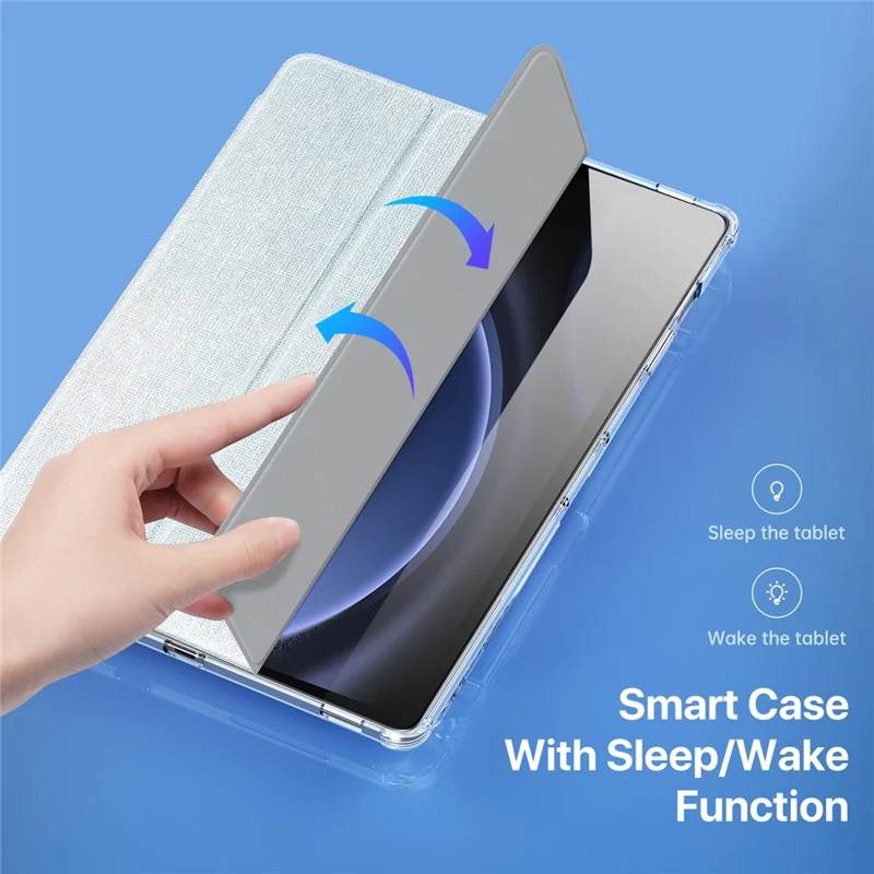DUX DUCIS Unid Series For Samsung Galaxy Tab S10+ / S9+ / S9 FE+ Case Auto Wake / Sleep TPU+PC+Leather Clear Tablet Cover - Baby Blue