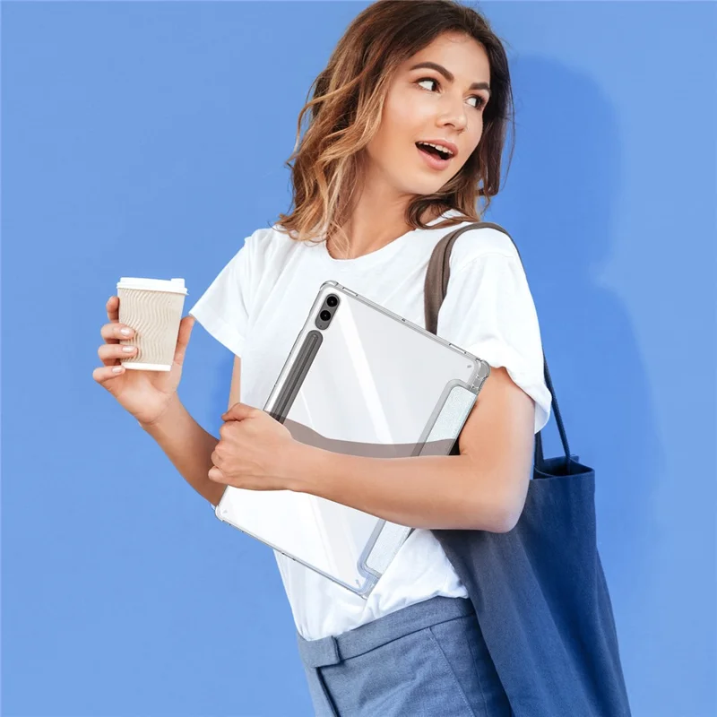 DUX DUCIS Unid Series For Samsung Galaxy Tab S10+ / S9+ / S9 FE+ Case Auto Wake / Sleep TPU+PC+Leather Clear Tablet Cover - Baby Blue