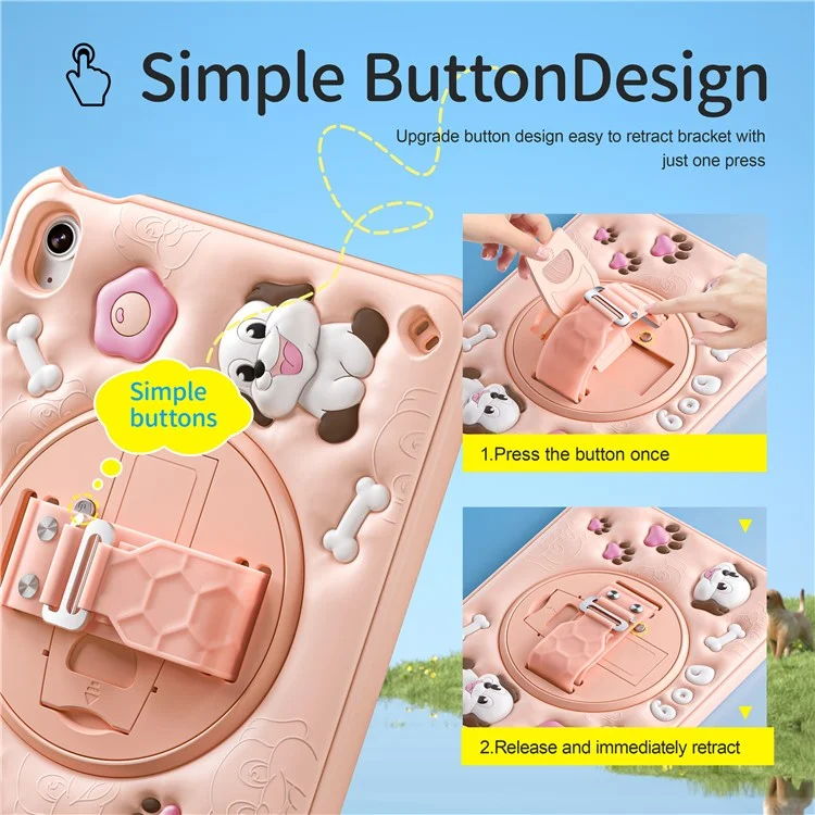 Para Ipad 10.9 (2022) Case Kickstand Linda pc Para Perros+silicona+tpu Tpub Cubierta