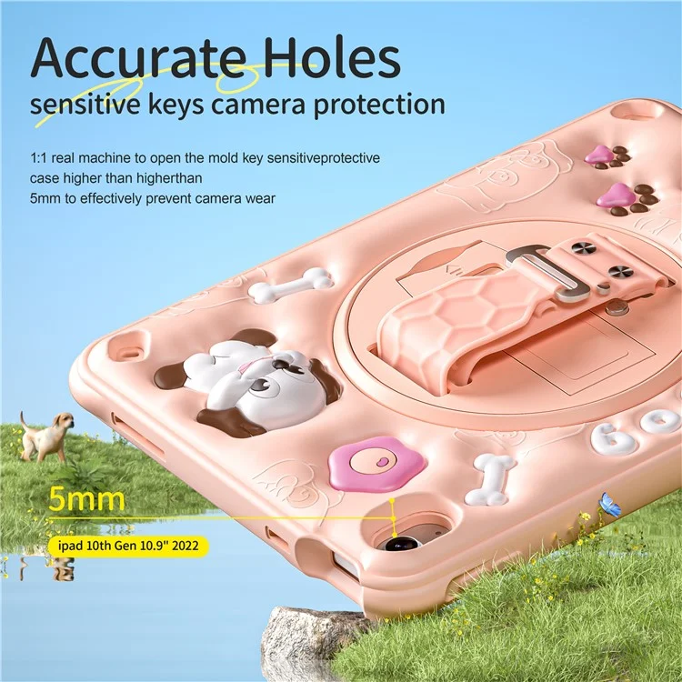 Para Ipad 10.9 (2022) Case Kickstand Linda pc Para Perros+silicona+tpu Tpub Cubierta