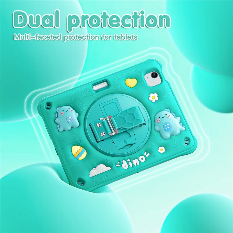 per ipad air 11 (2024) / air (2022) /(2020) / ipad pro 11 (2022) /(2021) /(2020) /(2018) case con cavalletto spalla calcio pc+silicone+copertura tpu