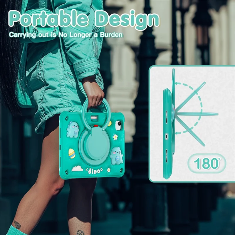 для ipad air 11 (2024) / воздух (2022) /(2020) / ipad pro 11 (2022) /(2021) /(2020) /(2018) case kickstand pc+силикон+тпу