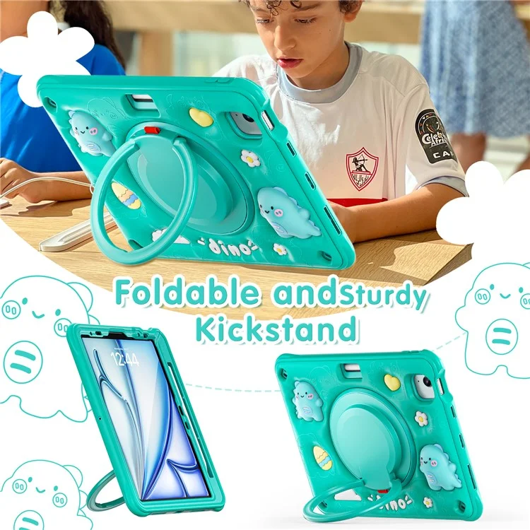 для ipad air 11 (2024) / воздух (2022) /(2020) / ipad pro 11 (2022) /(2021) /(2020) /(2018) case kickstand pc+силикон+тпу