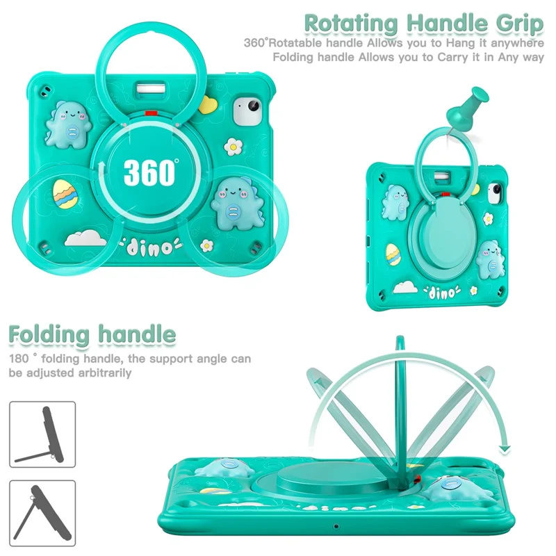 per ipad air 11 (2024) / air (2022) /(2020) / ipad pro 11 (2022) /(2021) /(2020) /(2018) case con cavalletto spalla calcio pc+silicone+copertina tablet tpu
