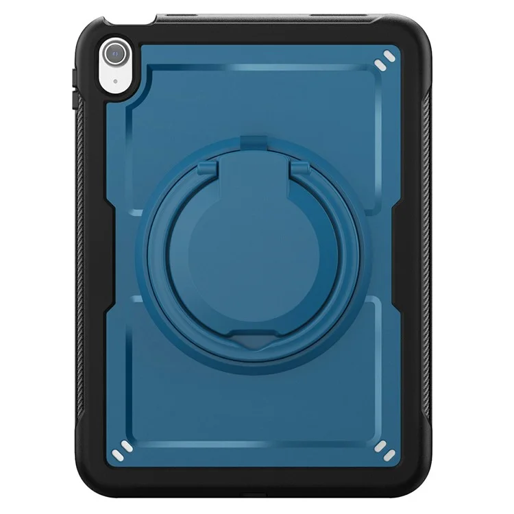 Para Ipad 10.9 (2022) Case PC+TPU Kickstand Tablet Tampa Com Porta -lápis, Alça de Ombro - Azul-marinho