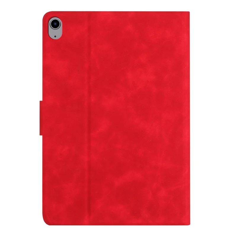 For iPad (2025) / 10.9 (2022) Case Couple Cat Imprinted Microfiber Leather Smart Tablet Cover - Red