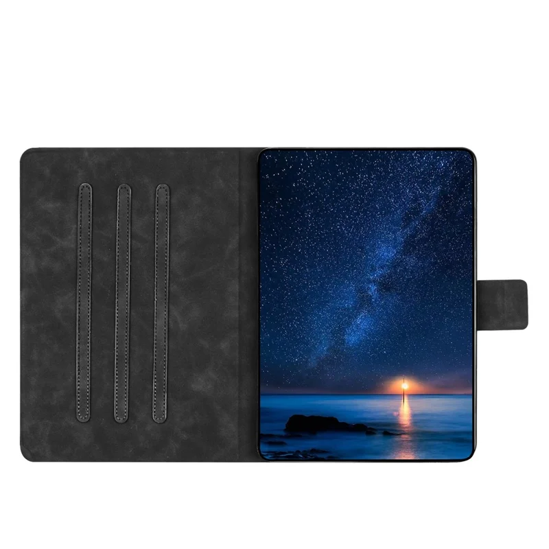For iPad mini (2019) 7.9 inch / mini 4 / mini 3 / Mini 2 / Mini Case Couple Cat Imprinted Microfiber Leather Smart Tablet Cover - Black