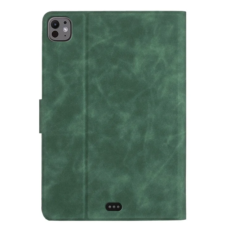 Pour Ipad Pro 11 (2024) Case Cat Cat Cat Imprimé de la Tablette Intelligente en Cuir Microfibre - Vert