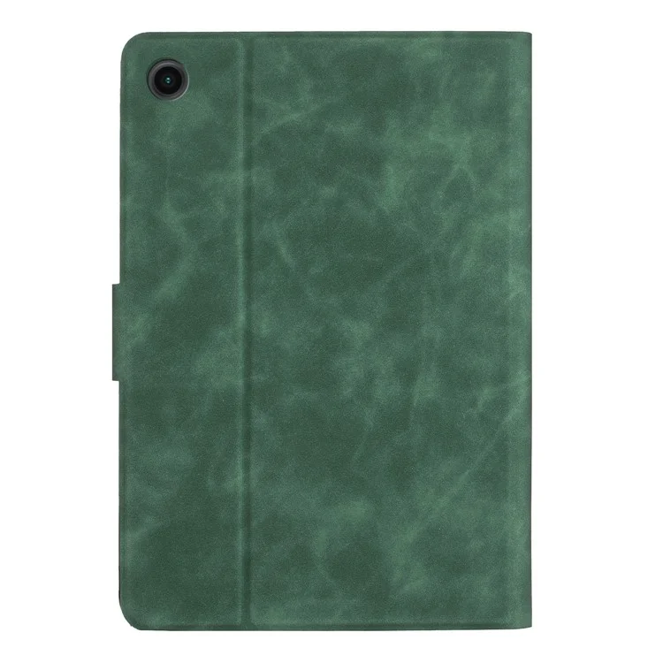Pour Samsung Galaxy Tab A9 Case Cat Cat Imprimé de la Tablette Intelligente en Cuir Microfibre Imprimé - Vert