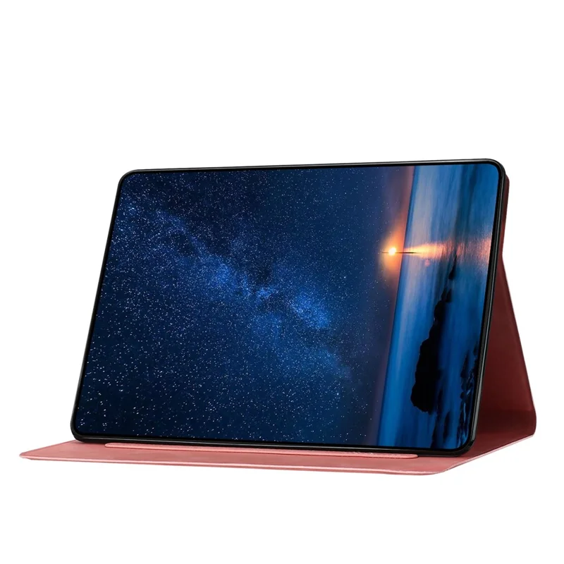 For Samsung Galaxy Tab A11 / A9 Case Couple Cat Imprinted Microfiber Leather Smart Tablet Cover - Pink