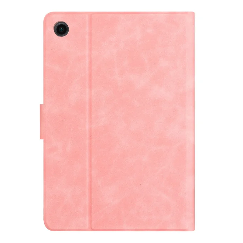 For Samsung Galaxy Tab A11 / A9 Case Couple Cat Imprinted Microfiber Leather Smart Tablet Cover - Pink
