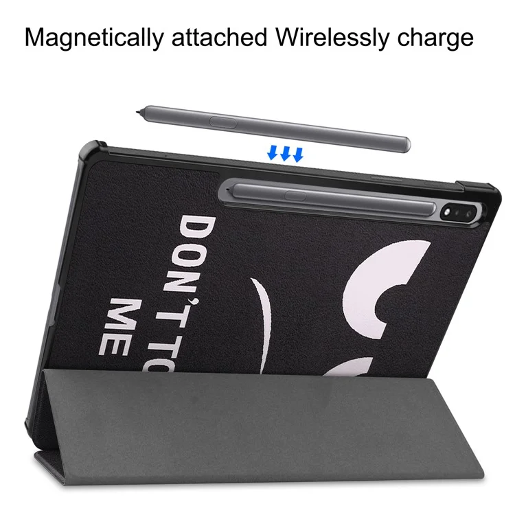 For Samsung Galaxy Tab S10+ Case Pattern Print Leather Stand Tablet Cover - Don't Touch Me
