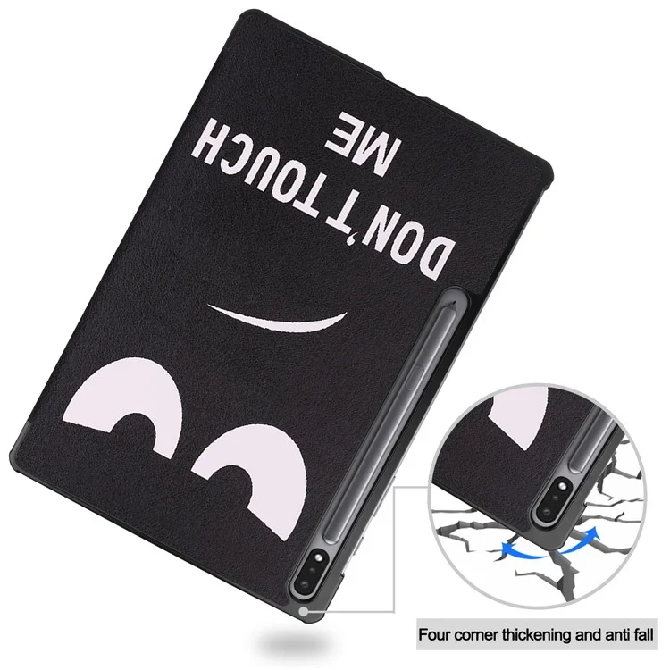For Samsung Galaxy Tab S10+ Case Pattern Print Leather Stand Tablet Cover - Don't Touch Me