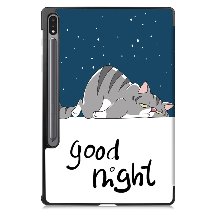 For Samsung Galaxy Tab S10+ Case Pattern Print Leather Stand Tablet Cover - Cat
