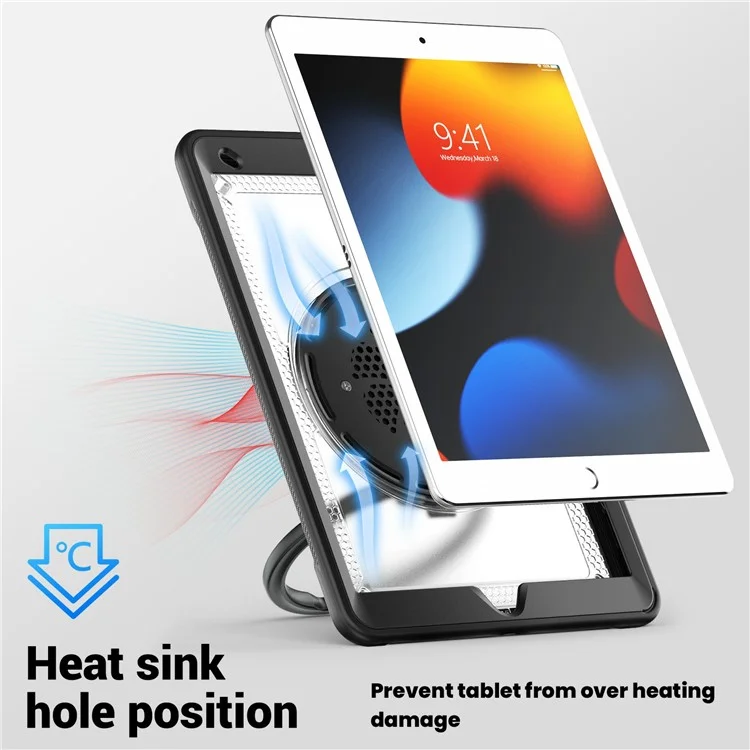 для ipad 10.2 (2021) / (2019) / (2020) / ipad pro 10,5-дюймовый (2017) / ipad air 10,5 -дюймовый чехол с ремешкой для pc+tpu - прозрачный