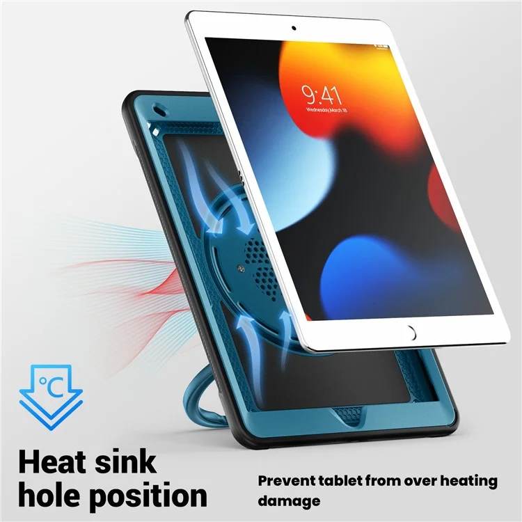 für ipad 10.2 (2021) / (2019) / (2020) / ipad pro 10,5 zoll (2017) / ipad air 10,5 -zoll -tablet -hülle pc+tpu -kickstand -cover - marineblau