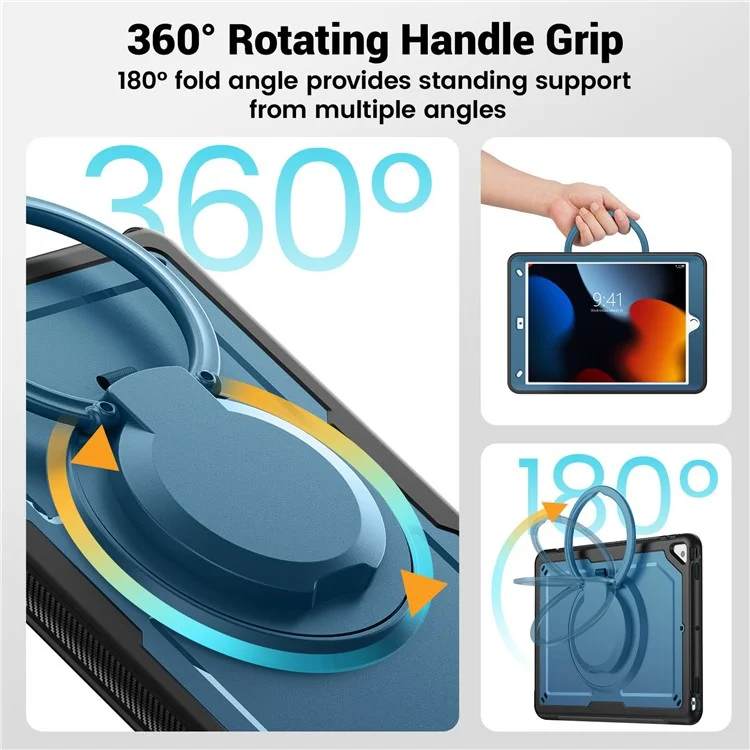 für ipad 10.2 (2021) / (2019) / (2020) / ipad pro 10,5 zoll (2017) / ipad air 10,5 -zoll -tablet -hülle pc+tpu -kickstand -cover - marineblau