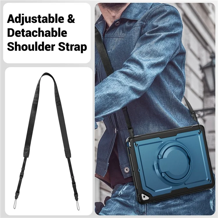 für ipad 10.2 (2021) / (2019) / (2020) / ipad pro 10,5 zoll (2017) / ipad air 10,5 -zoll -tablet -hülle pc+tpu -kickstand -cover - marineblau