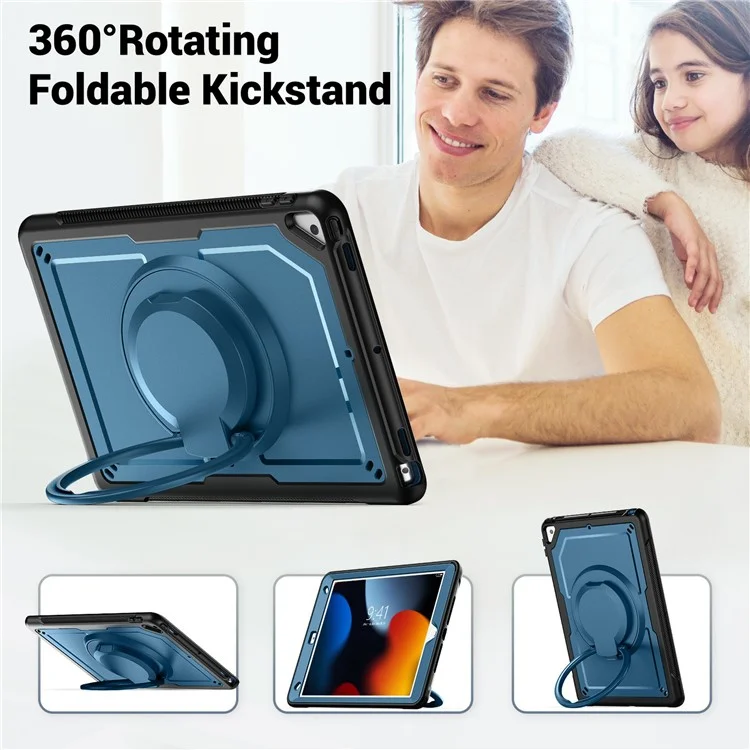 für ipad 10.2 (2021) / (2019) / (2020) / ipad pro 10,5 zoll (2017) / ipad air 10,5 -zoll -tablet -hülle pc+tpu -kickstand -cover - marineblau