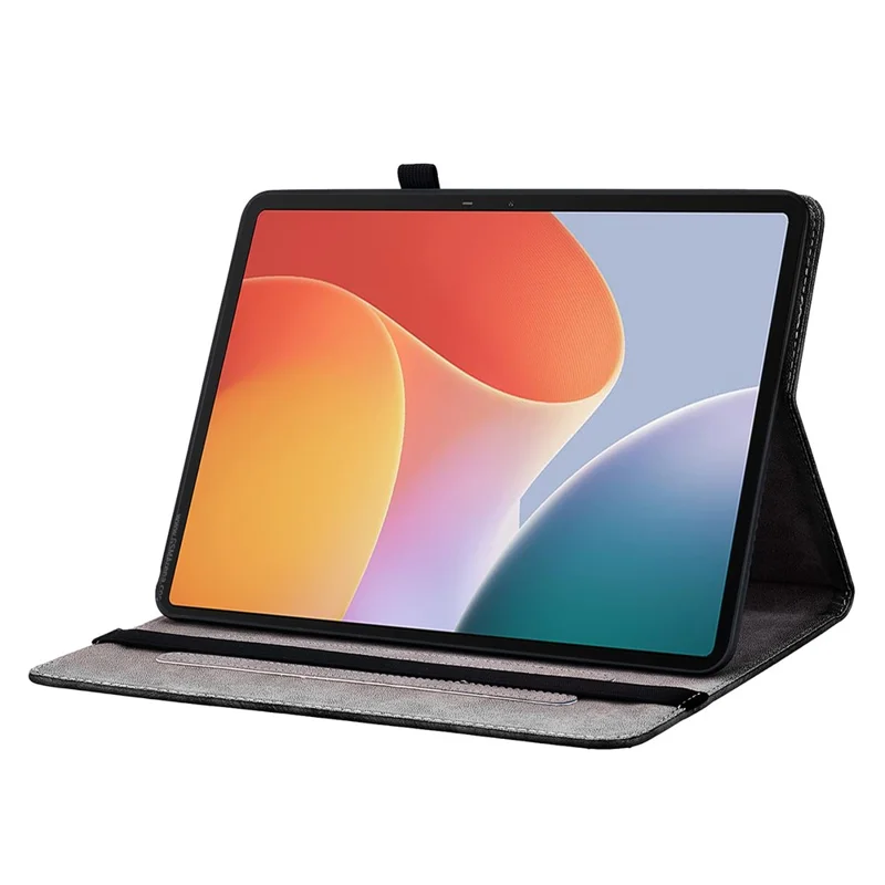 For Infinix Xpad Leather Case Pattern Printed Stand Tablet Cover with Card Slots - Purple Peony