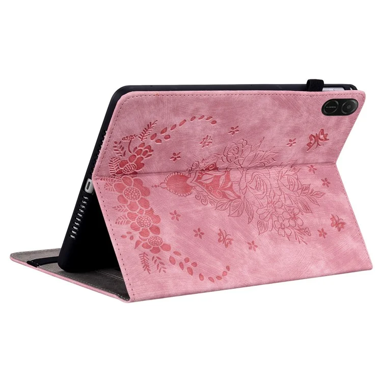 Para Honor Pad X8a Case Card Card Cubierta de Cuero Anti-Scratch Rose Flower Impresión - Rosa