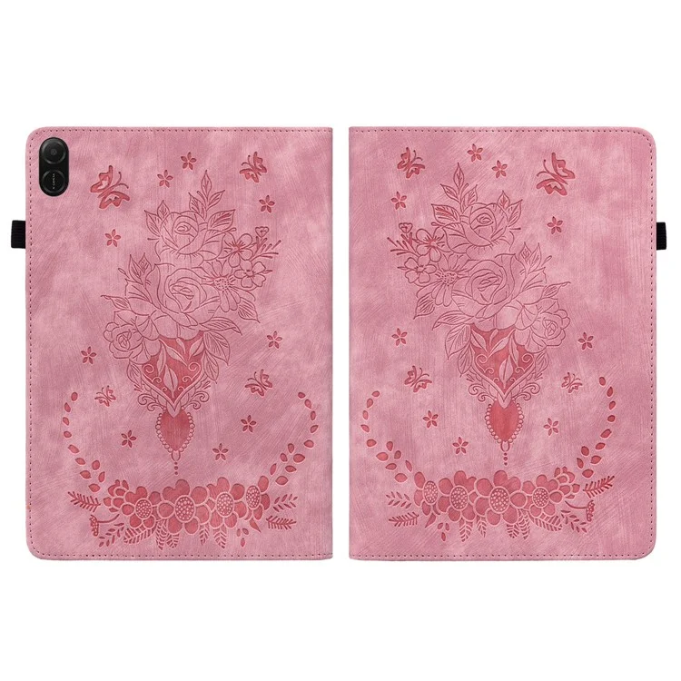 Para Honor Pad X8a Case Card Card Cubierta de Cuero Anti-Scratch Rose Flower Impresión - Rosa