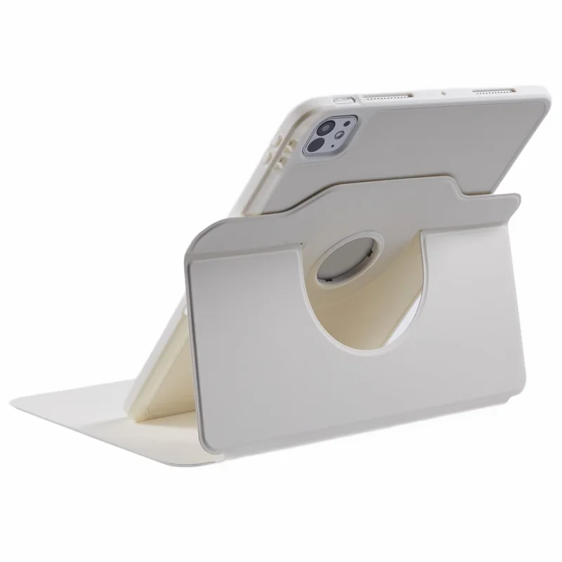 For iPad Pro 11 (2024) Case Stand Leather Tablet Cover - White