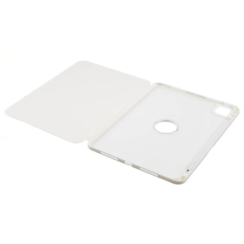 For iPad Pro 11 (2024) Case Stand Leather Tablet Cover - White