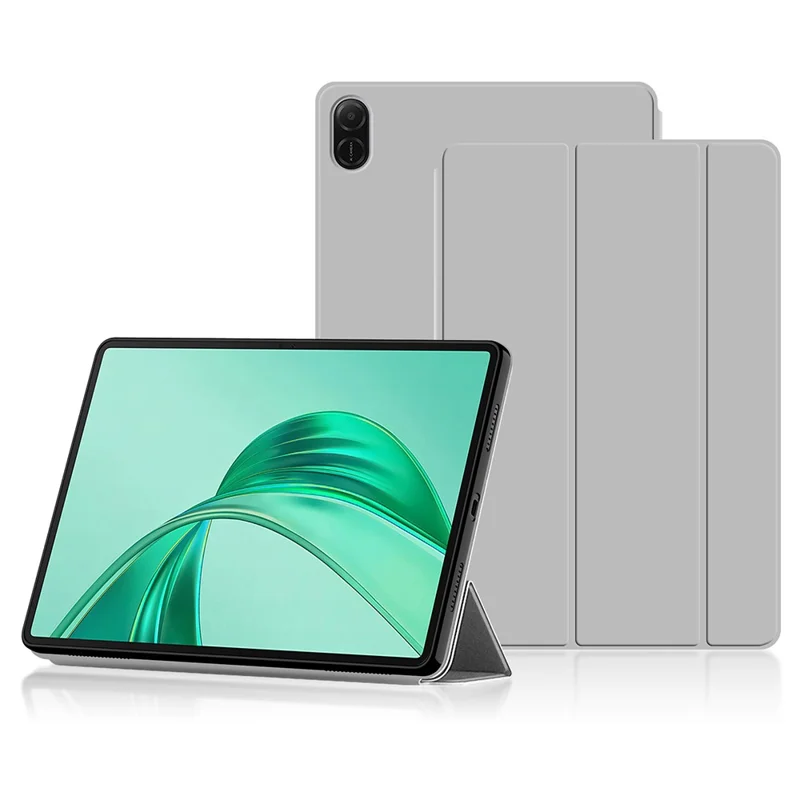 For Honor Pad X8a Case PU Leather TPU Back Trifold Stand Tablet Cover - Grey