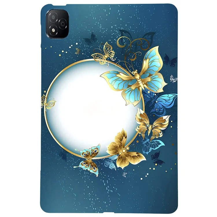 For Infinix Xpad TPU Case Pattern Printing Slim Tablet Protective Cover - Butterfly Wreath