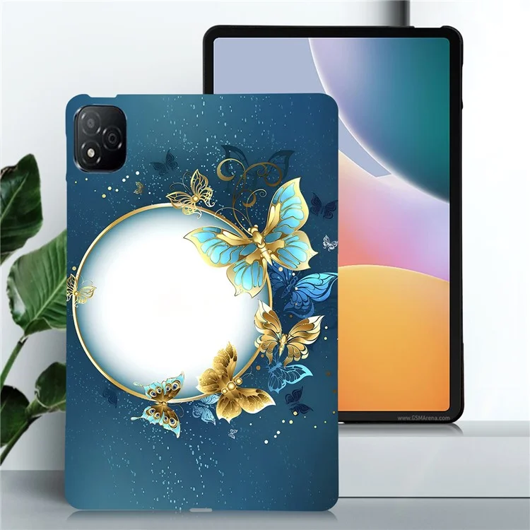 For Infinix Xpad TPU Case Pattern Printing Slim Tablet Protective Cover - Butterfly Wreath