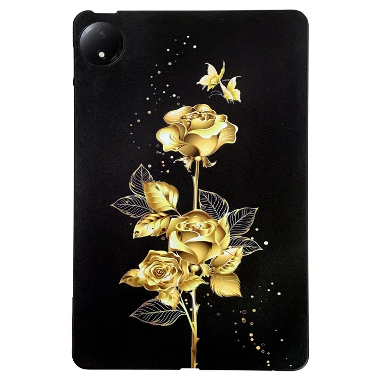 Für Xiaomi Redmi Pad SE 4G 8,7 Zoll TPU-Gehäuse mit Musterbedruckung, schlanker Tablet-Schutzcover - Golden Butterfly Rose